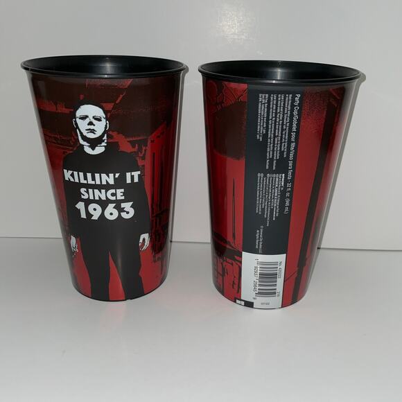 2 MICHAEL MYERS HALLOWEEN II KILLIN' IT SINCE 1963 COLLECTORS 32 OZ CUP NEW - Picture 1 of 3